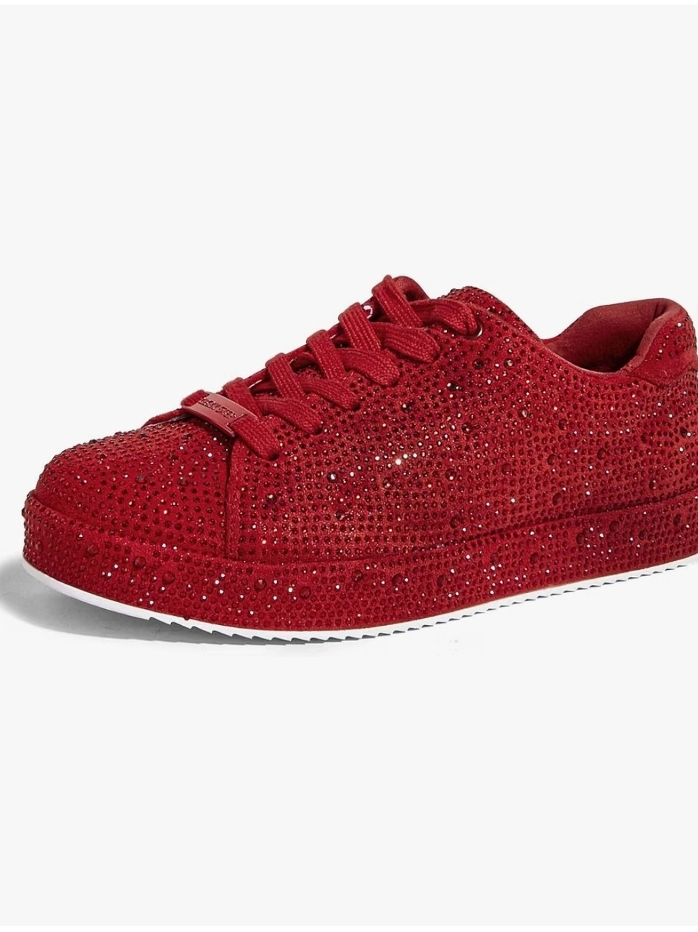 LUCKY STEP Womens Platform Rhinestone Sneakers, Bedazzled Fashion Shoes - Size 8